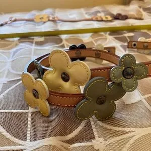 AuthLouisVuittonFlowerMotifBelt +Bracelet in Muti colorVernisLeather+Cowhide. Preloved Louis Vuitton Multicolor Vernis Leather Flower  main image 3